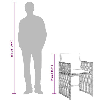 spisebordssæt til haven 5 dele med hynder polyrattan lysegrå