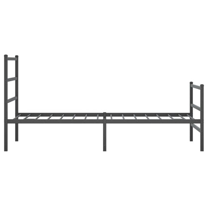 sengeramme med sengegavl og fodgærde 90x200 cm metal sort