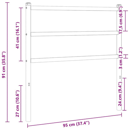 udskiftningsgavl 90 cm metal sort