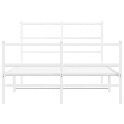 sengeramme med sengegavl og fodgærde 120x190 cm metal hvid