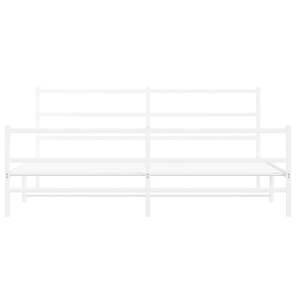 sengeramme med sengegavl og fodgærde 183x213 cm metal hvid