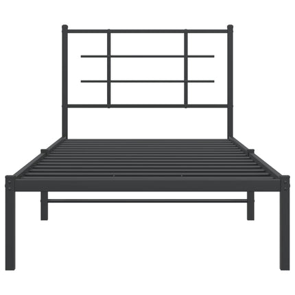 sengeramme med sengegavl 90x190 cm metal sort