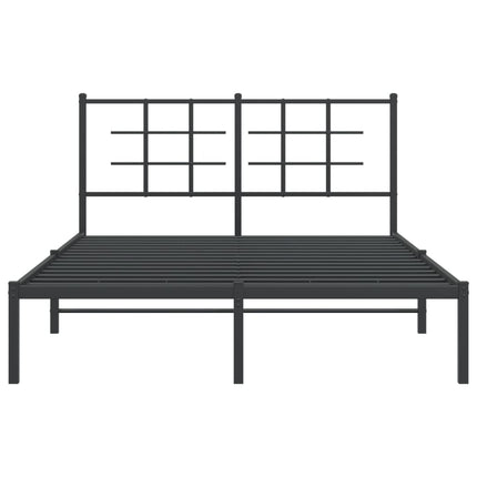 sengeramme med sengegavl 140x200 cm metal sort