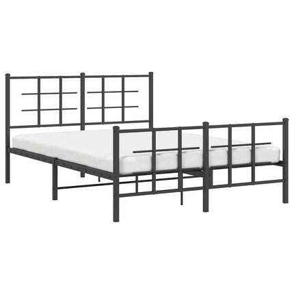 sengeramme med sengegavl og fodgærde 140x190 cm metal sort