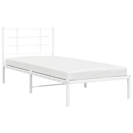 sengeramme med sengegavl 90x200 cm metal hvid