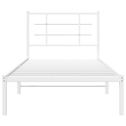 sengeramme med sengegavl 90x200 cm metal hvid