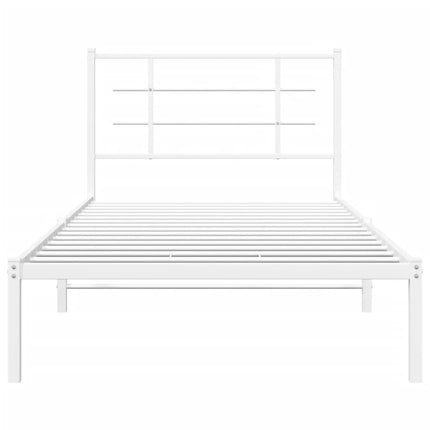 sengeramme med sengegavl 107x203 cm metal hvid