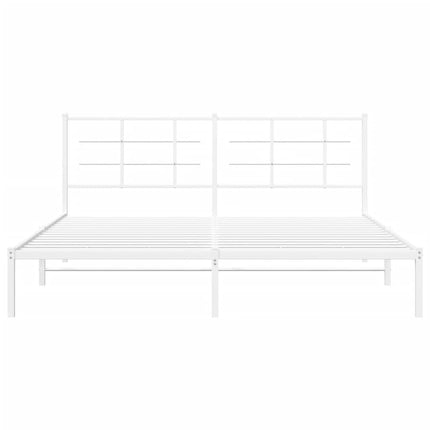 sengeramme med sengegavl 180x200 cm metal hvid