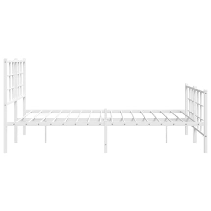 sengeramme med sengegavl og fodgærde 135x190 cm metal hvid