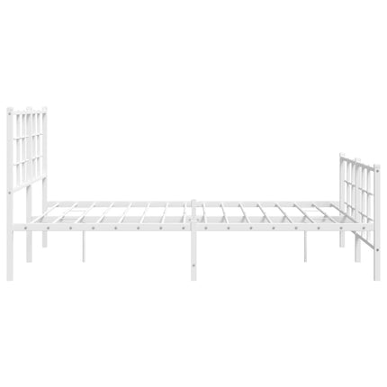 sengeramme med sengegavl og fodgærde 140x200 cm metal hvid