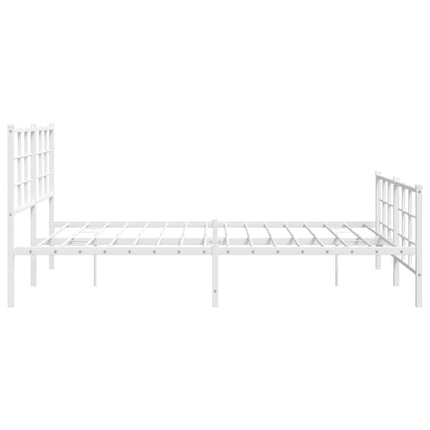 sengeramme med sengegavl og fodgærde 150x200 cm metal hvid
