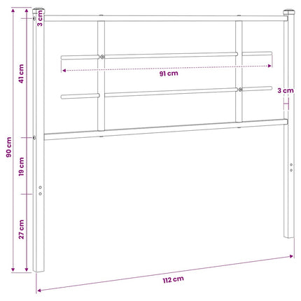 udskiftningsgavl 107 cm metal hvid