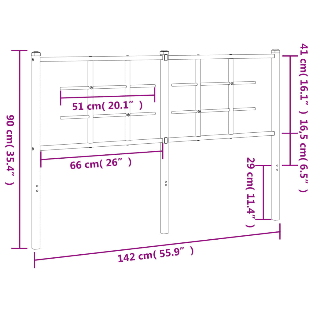 udskiftningsgavl 135 cm metal hvid