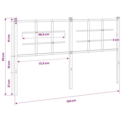 udskiftningsgavl 150 cm metal hvid