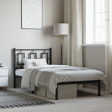 sengeramme med sengegavl 90x190 cm metal sort