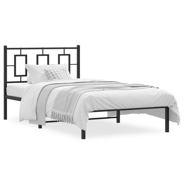 sengeramme med sengegavl 100x200 cm metal sort