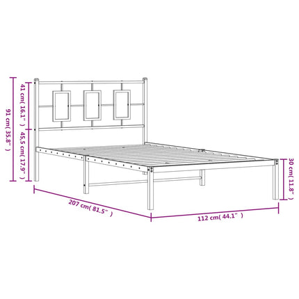 sengeramme med sengegavl 107x203 cm metal sort