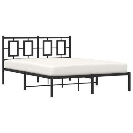 sengeramme med sengegavl 140x200 cm metal sort