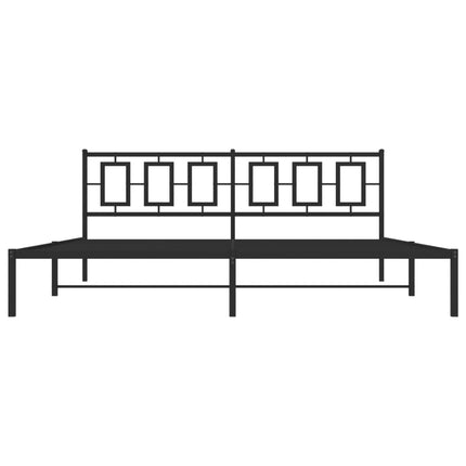 sengeramme med sengegavl 200x200 cm metal sort