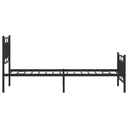 sengeramme med sengegavl og fodgærde 100x200 cm metal sort