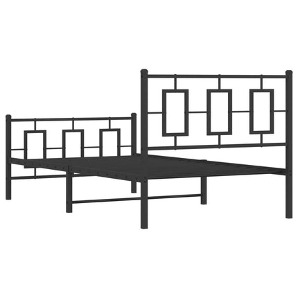 sengeramme med sengegavl og fodgærde 100x200 cm metal sort