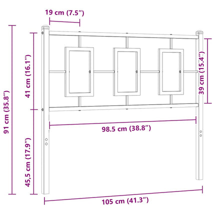 udskiftningsgavl 100 cm metal sort