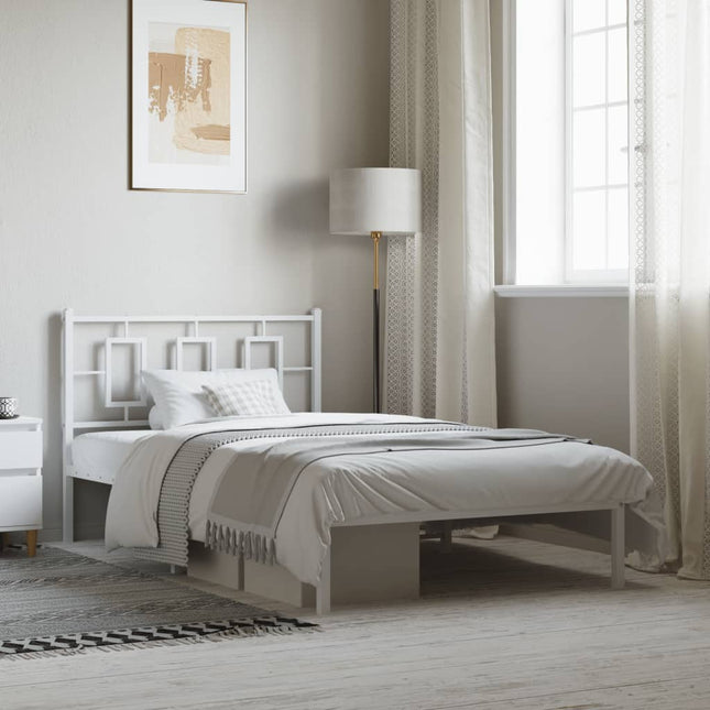 sengeramme med sengegavl 107x203 cm metal hvid