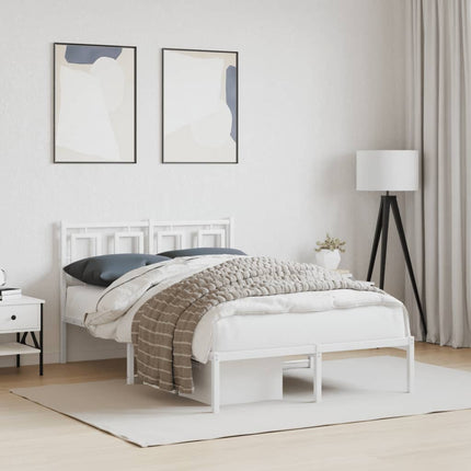 sengeramme med sengegavl 120x190 cm metal hvid
