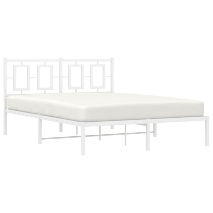 sengeramme med sengegavl 135x190 cm metal hvid