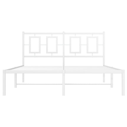 sengeramme med sengegavl 135x190 cm metal hvid