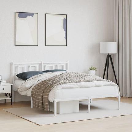 sengeramme med sengegavl 140x190 cm metal hvid