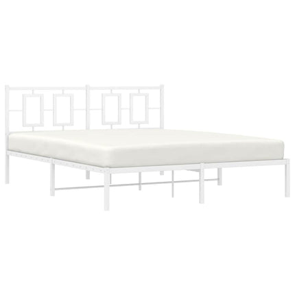 sengeramme med sengegavl 150x200 cm metal hvid