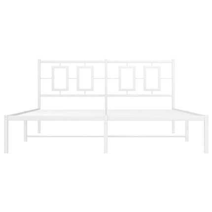 sengeramme med sengegavl 150x200 cm metal hvid