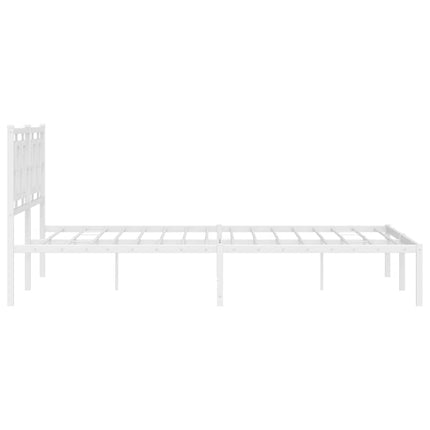 sengeramme med sengegavl 150x200 cm metal hvid