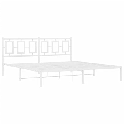 sengeramme med sengegavl 183x213 cm metal hvid
