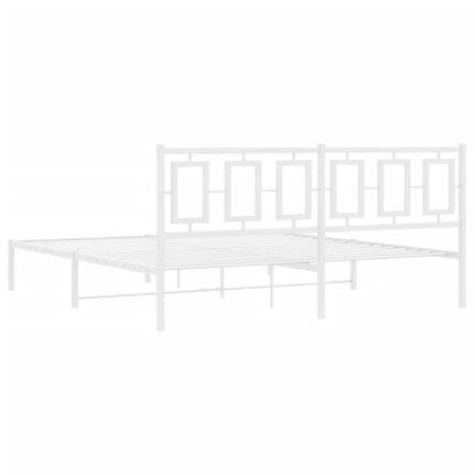 sengeramme med sengegavl 183x213 cm metal hvid