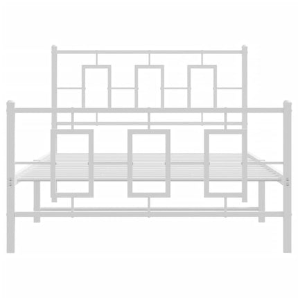 sengeramme med sengegavl og fodgærde 107x203 cm metal hvid