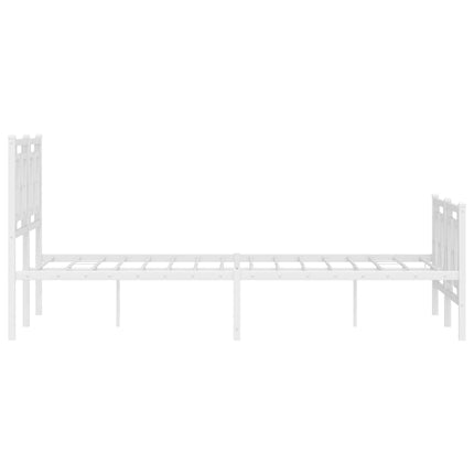 sengeramme med sengegavl og fodgærde 120x200 cm metal hvid