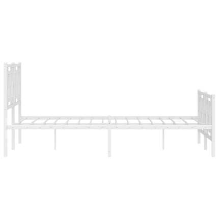 sengeramme med sengegavl og fodgærde 135x190 cm metal hvid