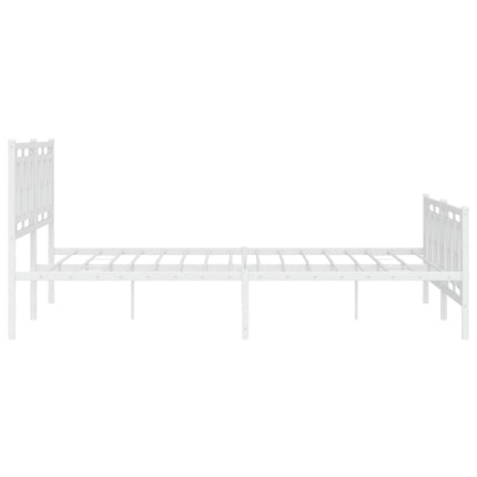 sengeramme med sengegavl og fodgærde 183x213 cm metal hvid