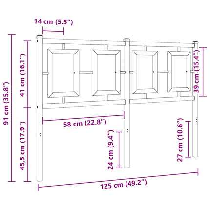 udskiftningsgavl 120 cm metal hvid