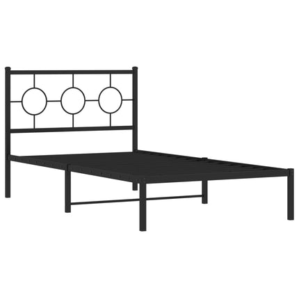 sengeramme med sengegavl 100x200 cm metal sort