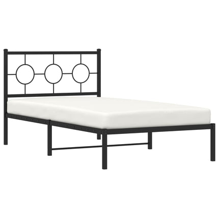 sengeramme med sengegavl 100x200 cm metal sort