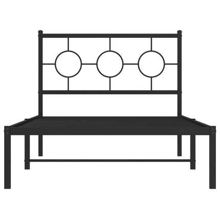 sengeramme med sengegavl 100x200 cm metal sort