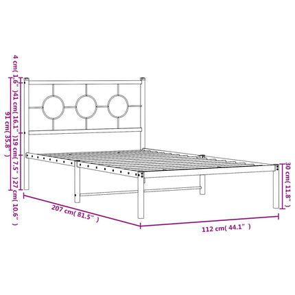 sengeramme med sengegavl 107x203 cm metal sort