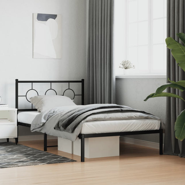 sengeramme med sengegavl 107x203 cm metal sort