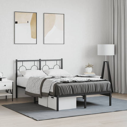 sengeramme med sengegavl 120x190 cm metal sort