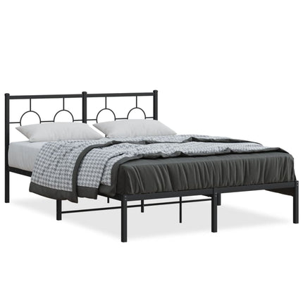 sengeramme med sengegavl 135x190 cm metal sort