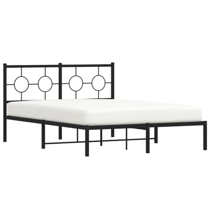 sengeramme med sengegavl 135x190 cm metal sort