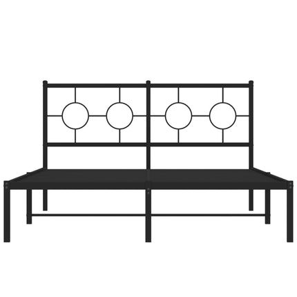 sengeramme med sengegavl 135x190 cm metal sort